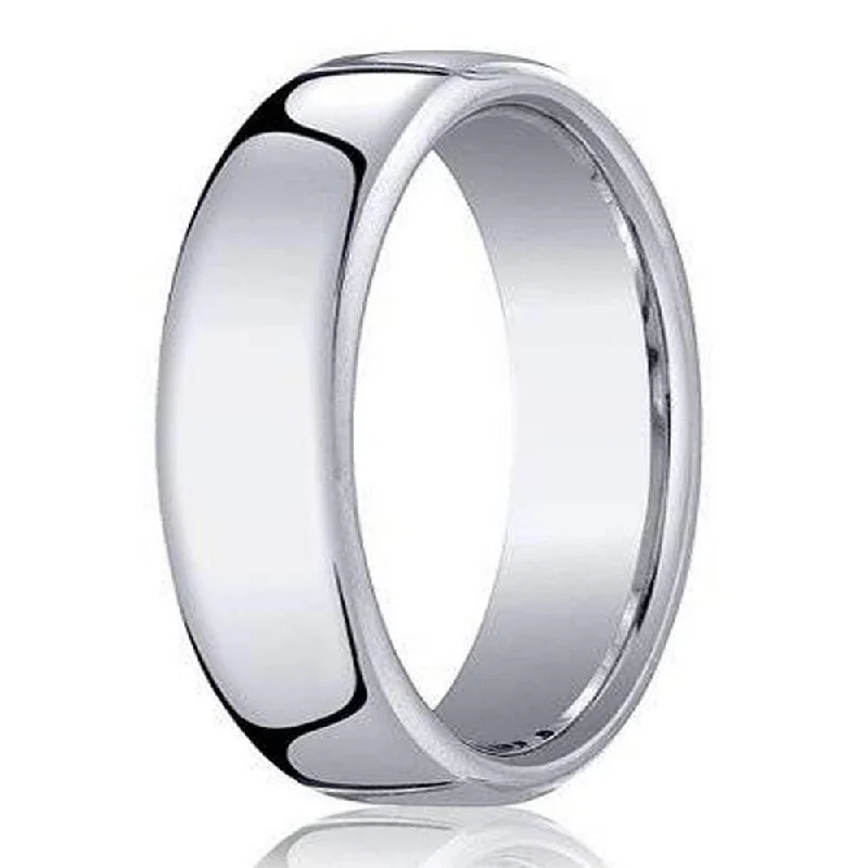 Women’s eco-friendly engagement rings-Benchmark Men's Cobalt Chrome Wedding Ring with Euro Heavy Fit