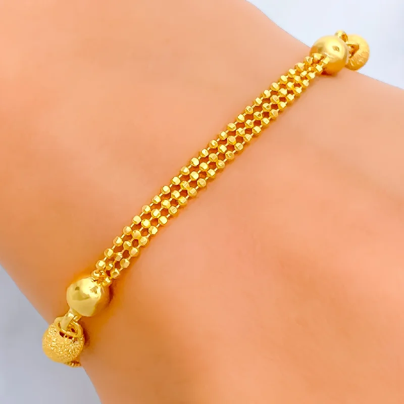 Women’s unique bangles-Graceful Fine 22k Gold Bracelet