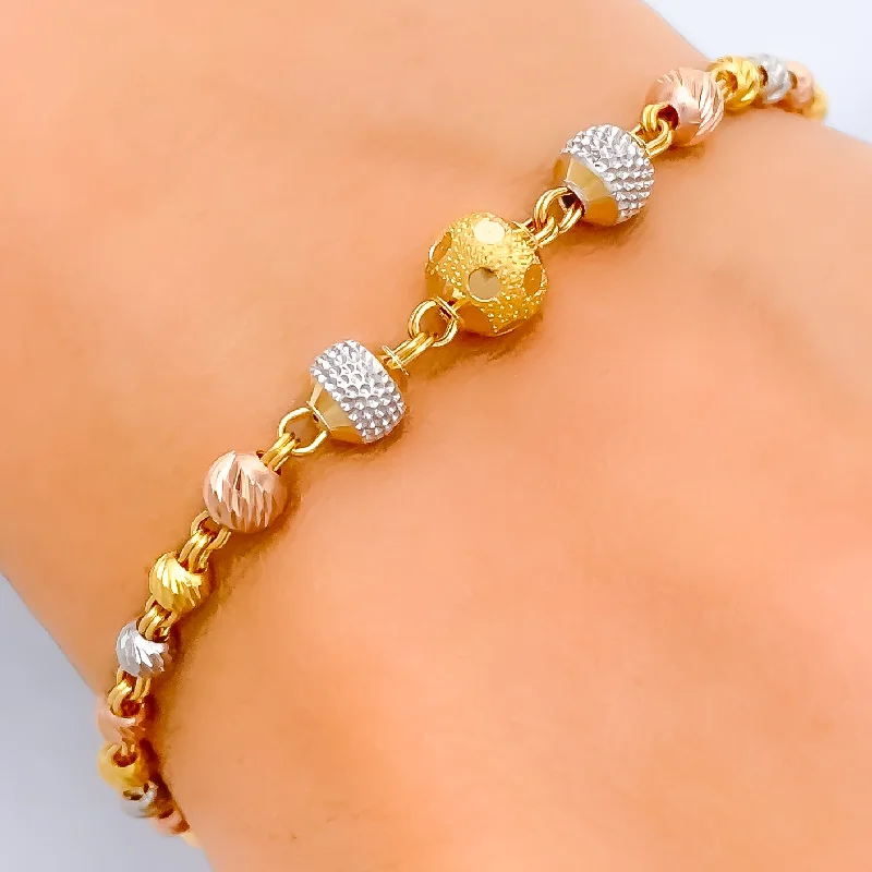 Women’s small bangles-Stately Orb 22k Gold Orb Bracelet