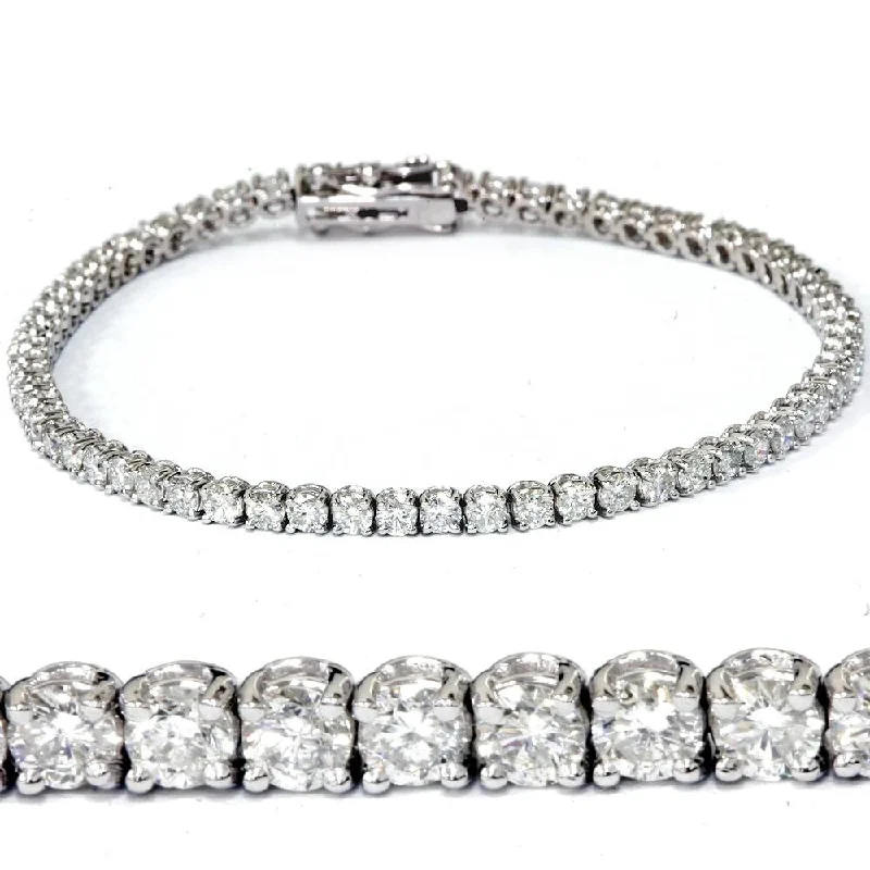 Women’s fashion crystal bangles-H SI 4.22 ct Diamond Tennis Bracelet 7" White Gold