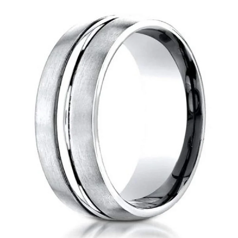 Women’s elegant engagement rings-Benchmark Cobalt Chrome Men's Wedding Ring, Polished Ridge | 6mm