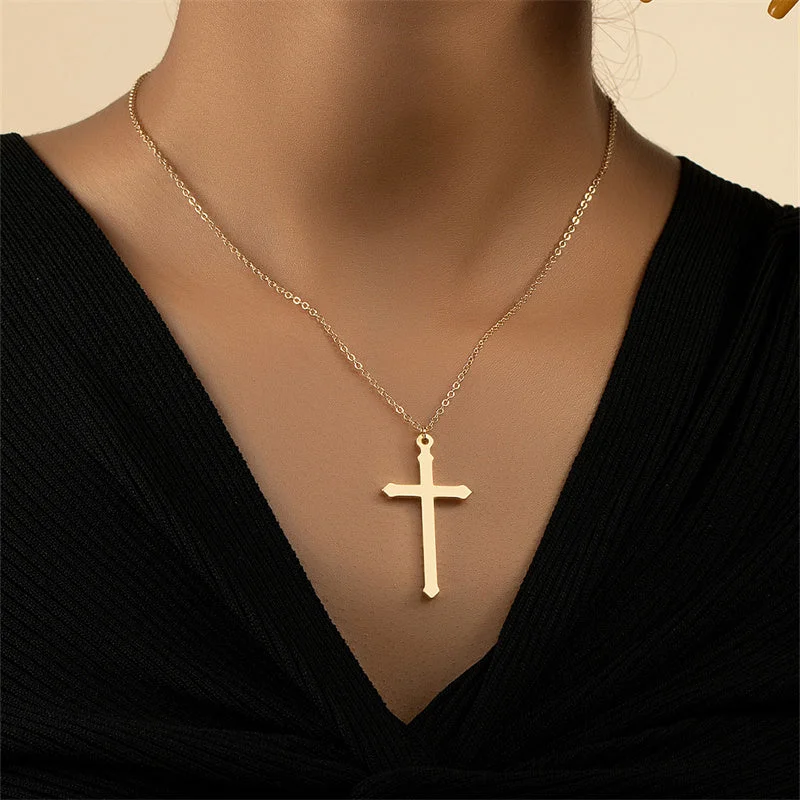 Women’s dainty necklaces-1 Piece Fashion Cross Alloy Plating Women's Pendant Necklace