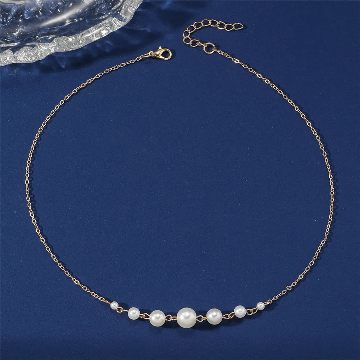 Women’s crystal necklaces-Elegant Solid Color Imitation Pearl Women's Necklace