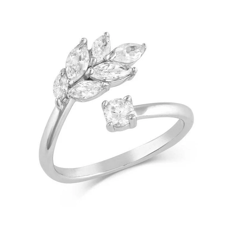 Women’s engagement ring sets-Montana Silversmiths Ring Womens Single Obsession Crystal Open RG5293 - Silver