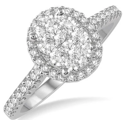 Women’s platinum engagement rings-ASHI - DIAMOND ENGAGEMENT RING - 0.50 TCW