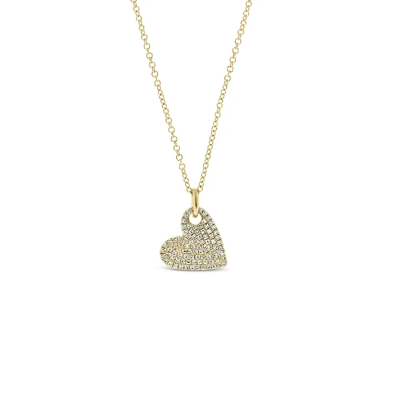 Women’s rose gold necklaces-Diamond Heart Shape Pendant