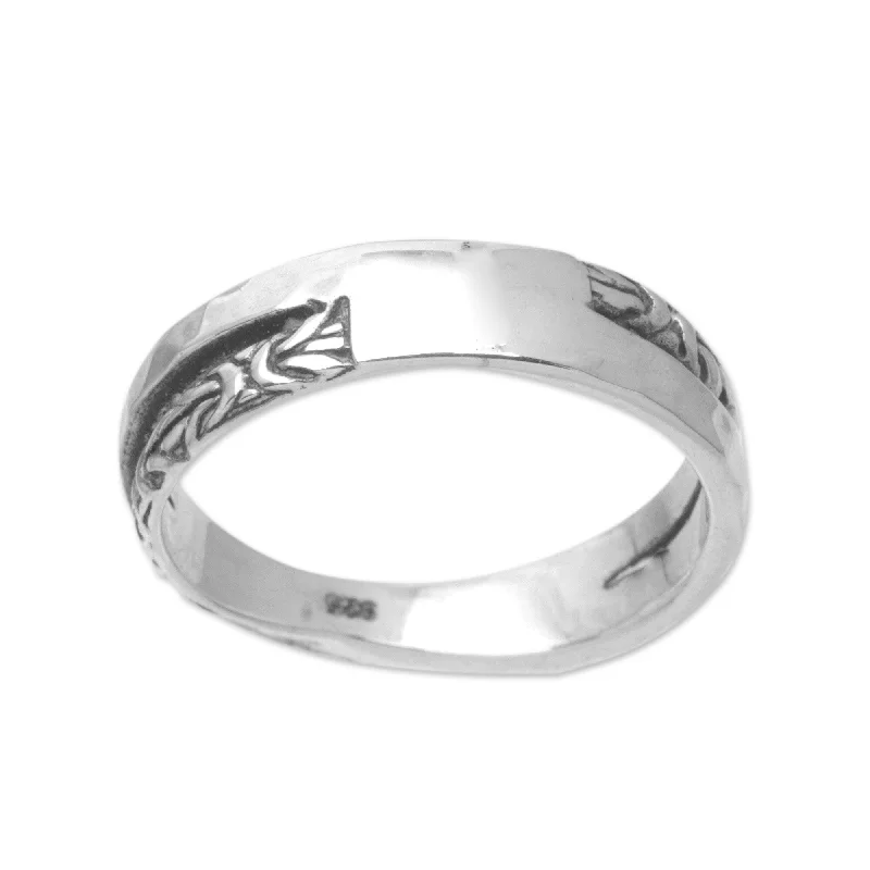 Women’s statement rings-Novica Handmade Gap Of Life Sterling Silver Band Ring