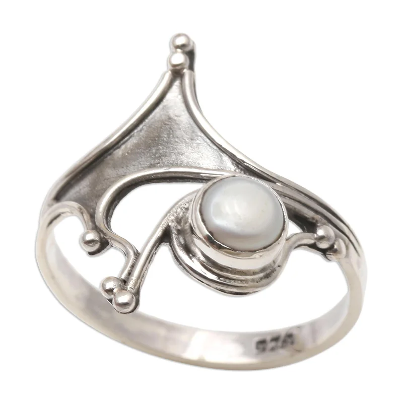 Women’s round-cut engagement rings-Novica Handmade Queen Of The Ocean Cultured Pearl Cocktail Ring