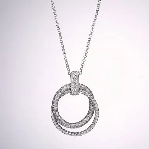 Women’s circular necklaces-Double Circle of Love Pendant