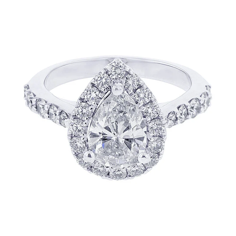 Women’s engagement rings with round diamonds-Carly Pear Halo 2ct Ready for Love Diamond Engagement Ring