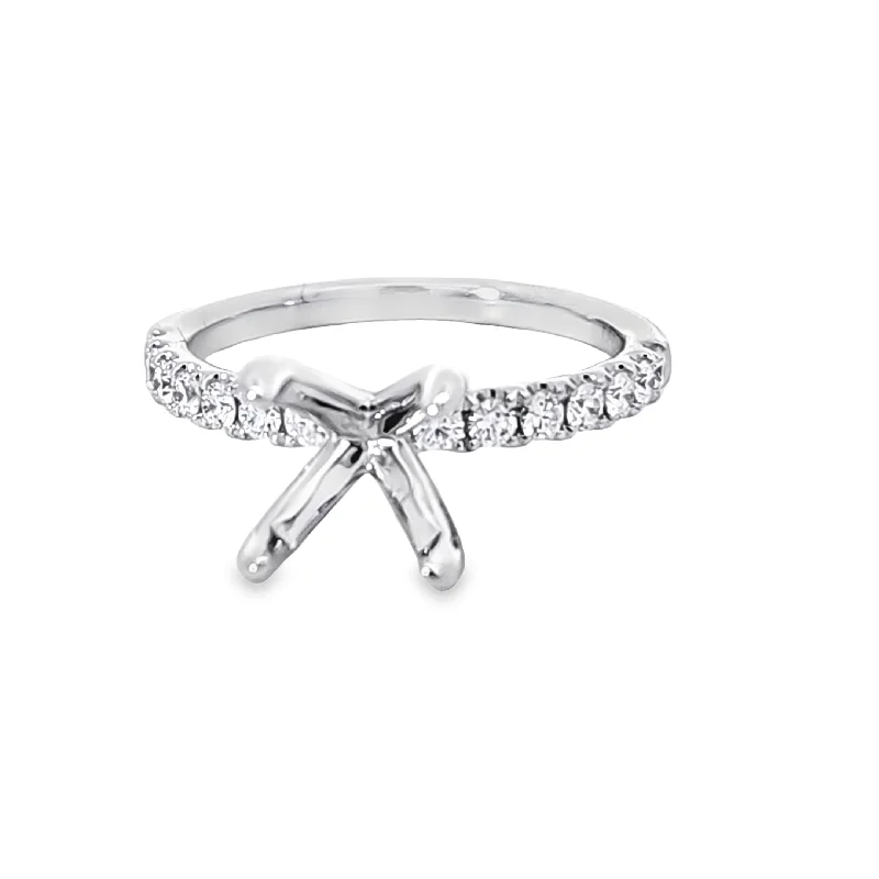 Women’s princess cut engagement rings-DIAMOND ENGAGEMENT RING SETTING - 0.40 TCW