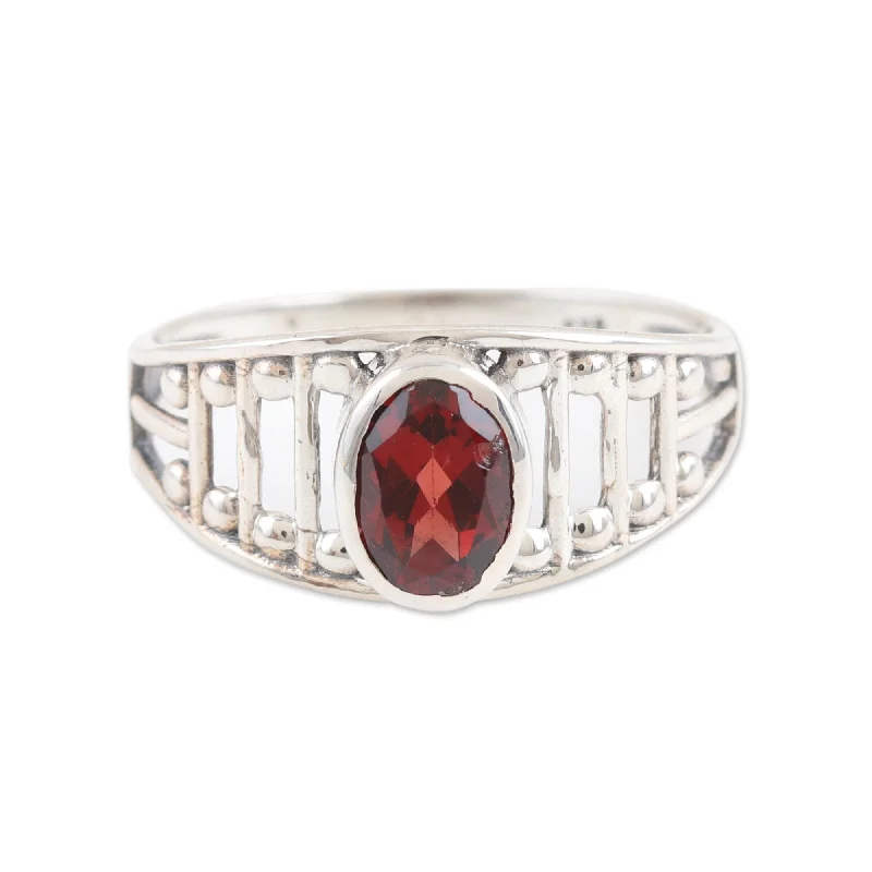 Women’s high-quality engagement rings-Novica Handmade Vibrant Dazzle Garnet Single Stone Ring