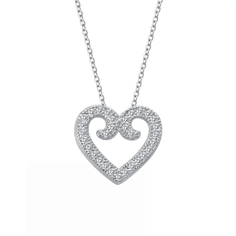 Women’s gemstone and diamond necklaces-Lassaire Diamond Elegant Heart Necklace