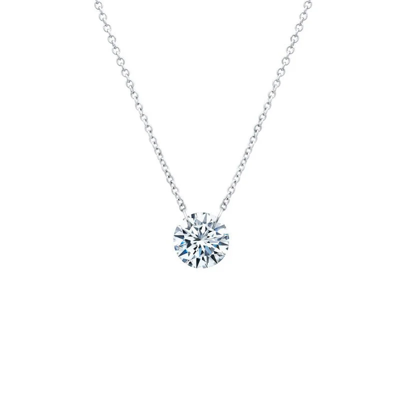 Women’s spiral necklaces-Lassaire Diamond shimmer Necklace - sterling silver & platinum bonded