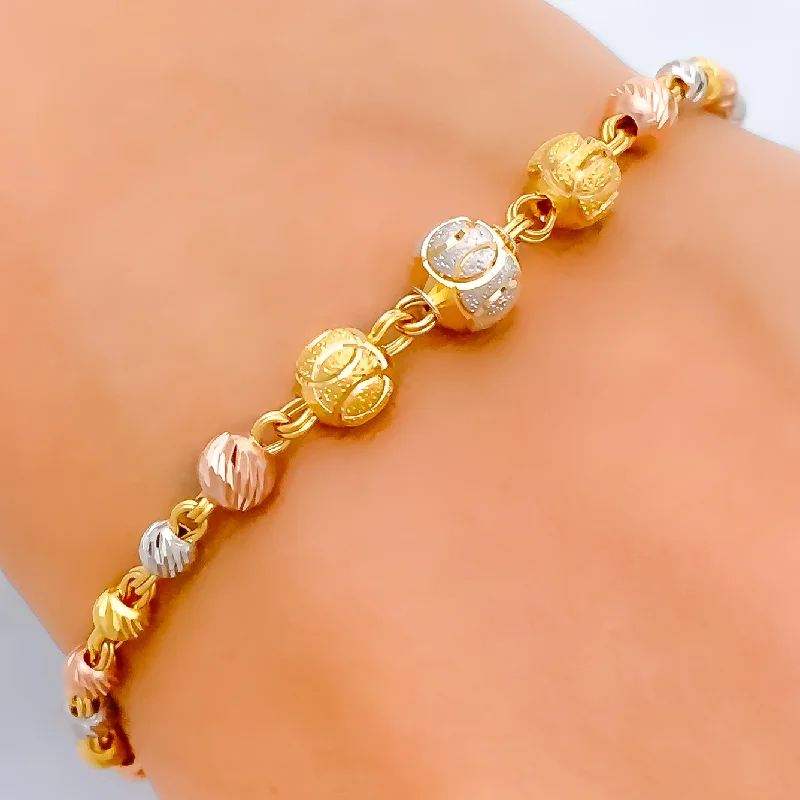 Women’s colorful bangles-Lovely Luscious 22k Gold Orb Bracelet