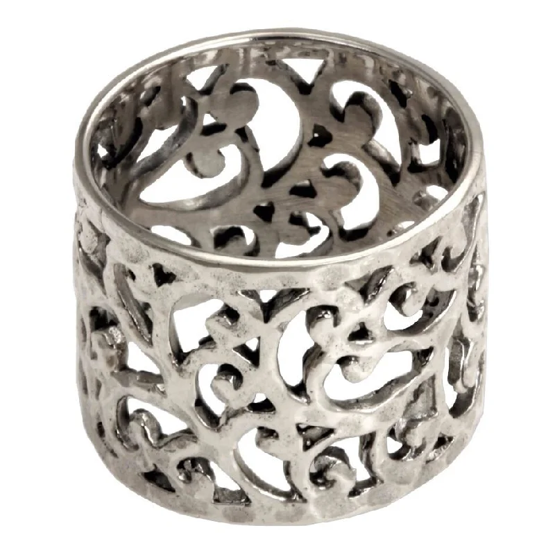 Women’s infinity rings-NOVICA Handmade Sterling Silver Floral Jewelry Band Ring