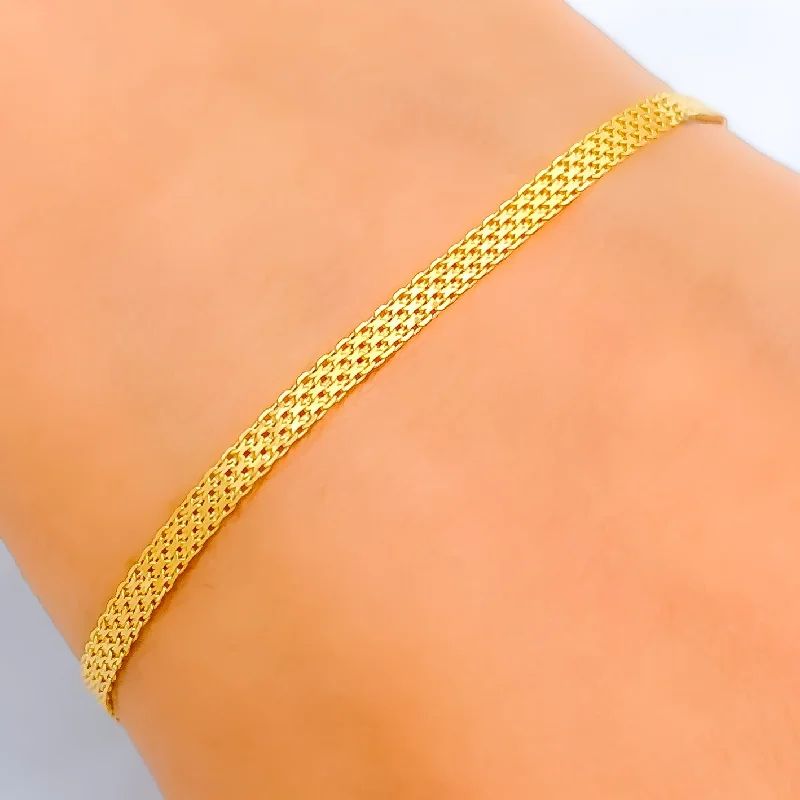 Women’s bold bangles-Dainty Delicate 22k Gold Chain Bracelet