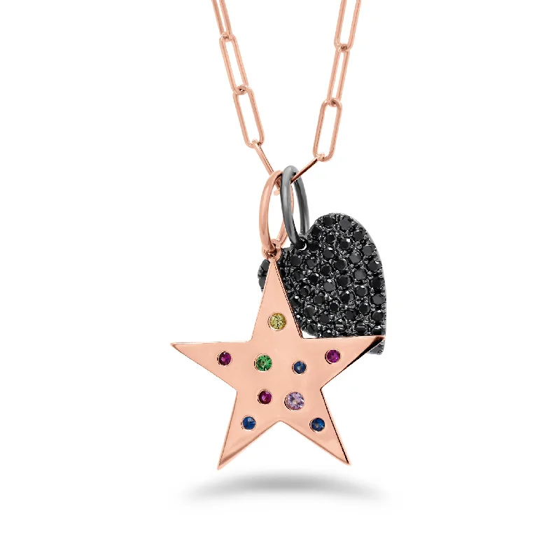 Women’s gemstone and diamond necklaces-Multicolor Gemstone Star Pendant