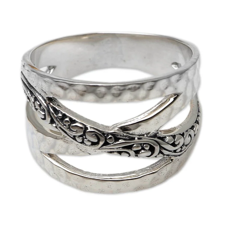 Women’s bold rings-Novica Handmade Infinity Sign Sterling Silver Band Ring