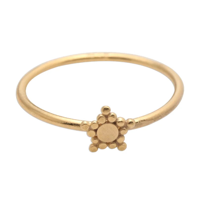 Women’s vintage-inspired engagement rings-Novica Handmade Dainty Star Gold Plated Band Ring