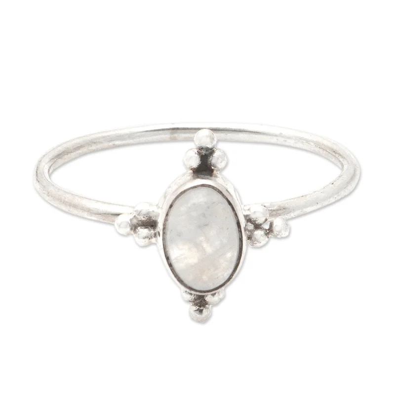 Women’s wedding bands-Novica Handmade My Harmony Rainbow Moonstone Single Stone Ring