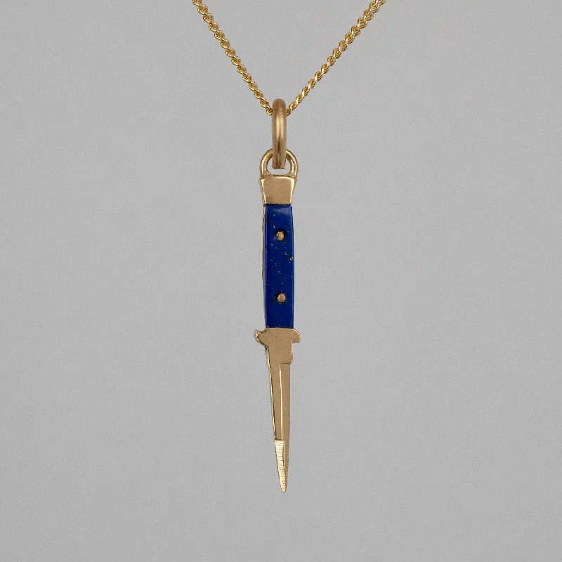 Women’s trendy necklaces-Lapis Cut a Bitch