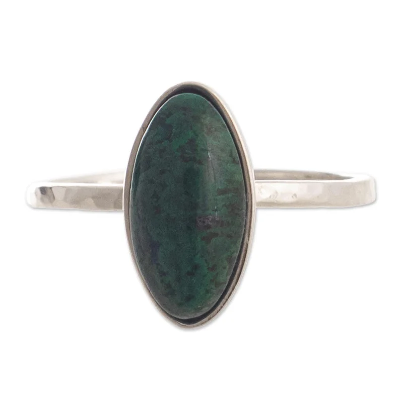 Women’s sapphire rings-Novica Handmade Paramour Chrysocolla Cocktail Ring