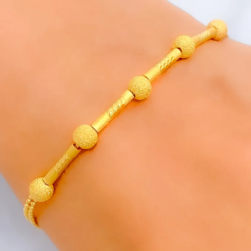 Women’s open bangle bracelets-Vibrant Beaded 22K Gold Bracelet