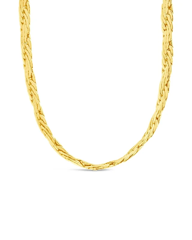 Women’s inspirational necklaces-Men's Flat Wheat Chain Necklace