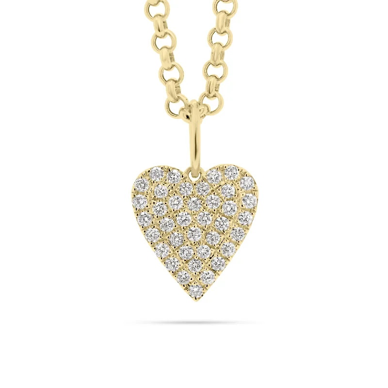 Women’s moonstone necklaces-Full Cut Diamond Classic Heart Pendant