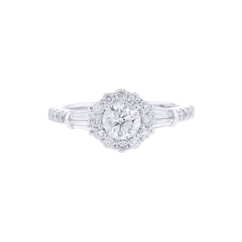 Women’s square engagement rings-Kinsley Round Halo Ready for Love Diamond Engagement Ring