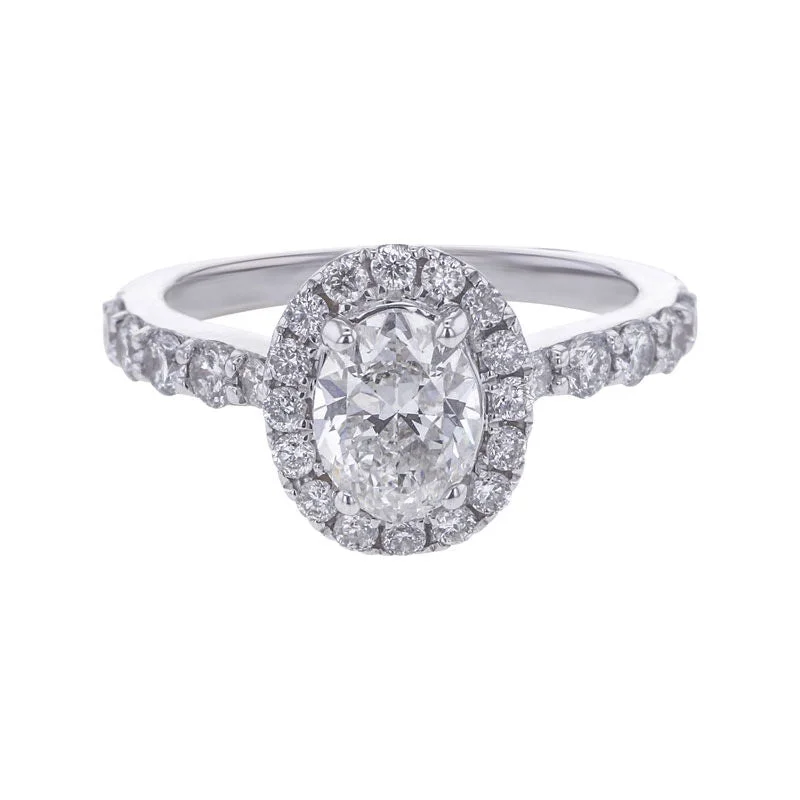 Women’s engagement rings with heart-shaped diamonds-Carly Oval Halo 1 1/10ct Ready for Love Diamond Engagement Ring