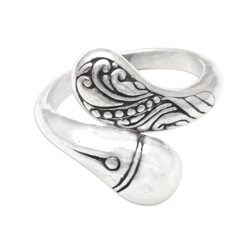 Women’s modern engagement rings-Novica Handmade Kuta Connection Sterling Silver Cocktail Ring