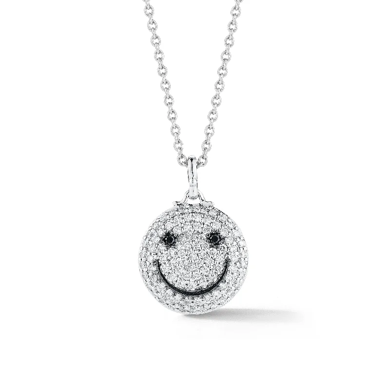 Women’s gold necklaces-Diamond Smile Pendant