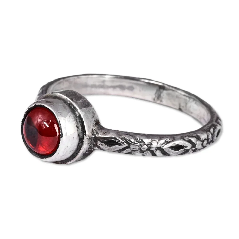 Women’s wedding ring sets-Novica Handmade Imperial Passion Garnet Single Stone Ring