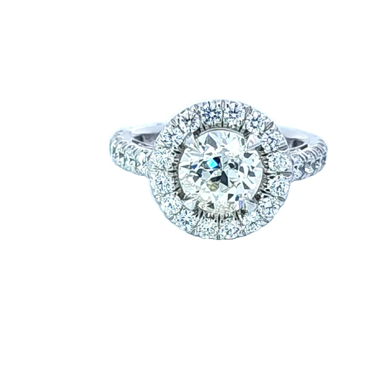 Women’s sophisticated engagement rings-GABRIEL & CO - DIAMOND ENGAGEMENT RING 1 1/2 ROUND CENTER