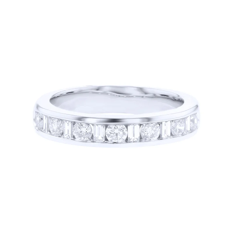 Women’s engagement rings with baguette diamonds-Kiera Diamond Wedding Ring